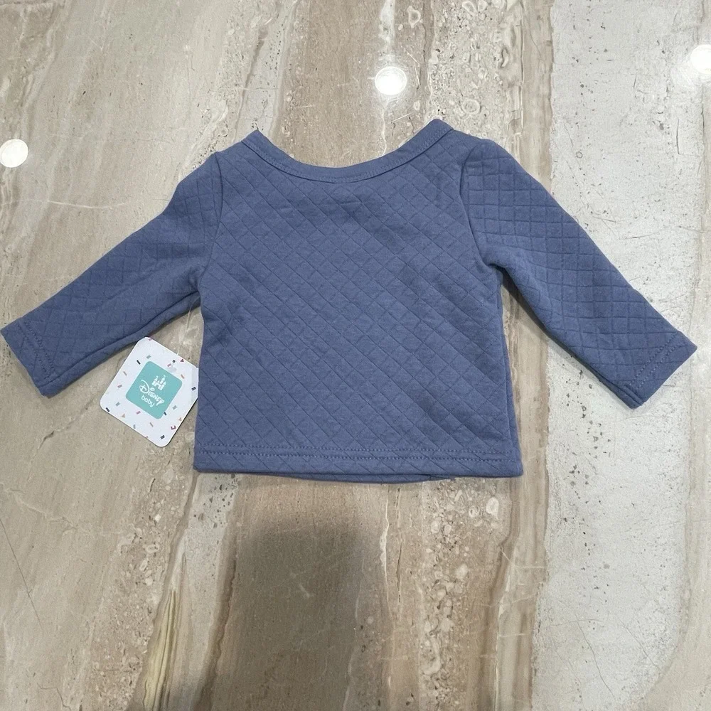 NWT NEW Disney Baby Mickey Mouse SWEATER Blue Quilted Snap 3 - 6‎ mos Warm Soft
